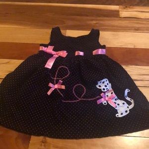 🍄12M dress.  50s feel with pink bow & Dalmatian.